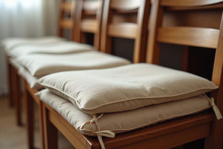 Sitzkissen mit Bändern für Essstühle