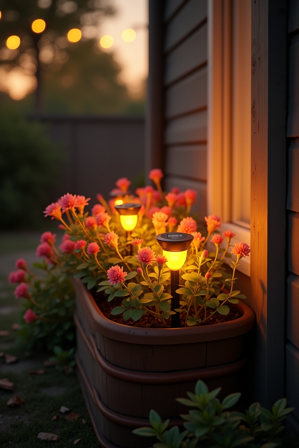 8 Solarleuchten im Blumenkasten Ideen