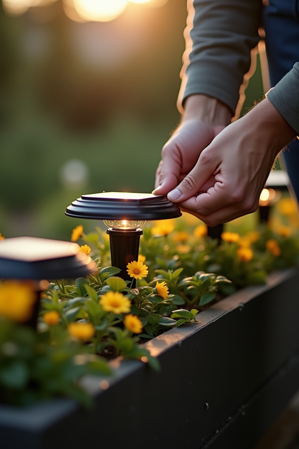 8 Solarleuchten im Blumenkasten Ideen