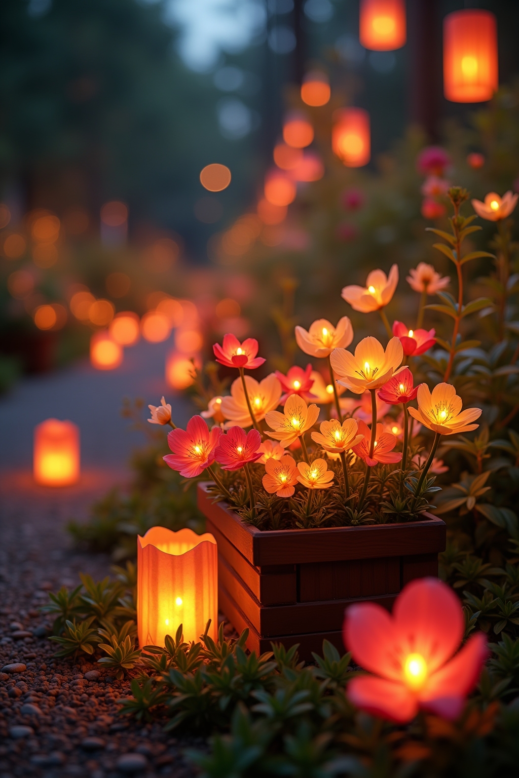 8 Solarleuchten im Blumenkasten Ideen