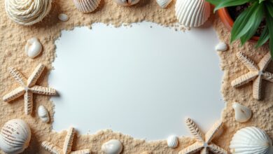 Sommerdeko mit maritimen Elementen (Sand, Muscheln)-Titel