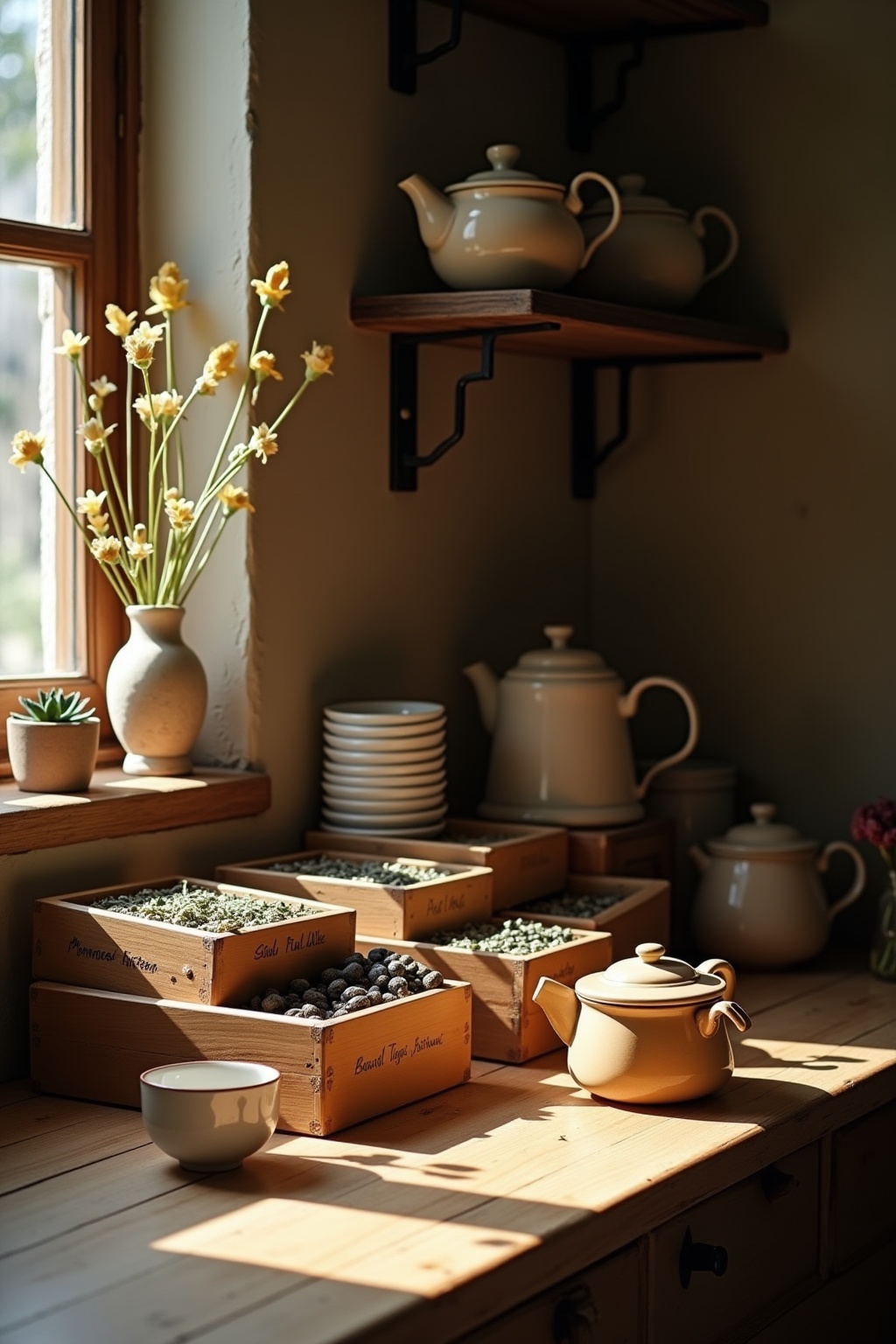 Teestation mit verschiedenen Boxen Ideen