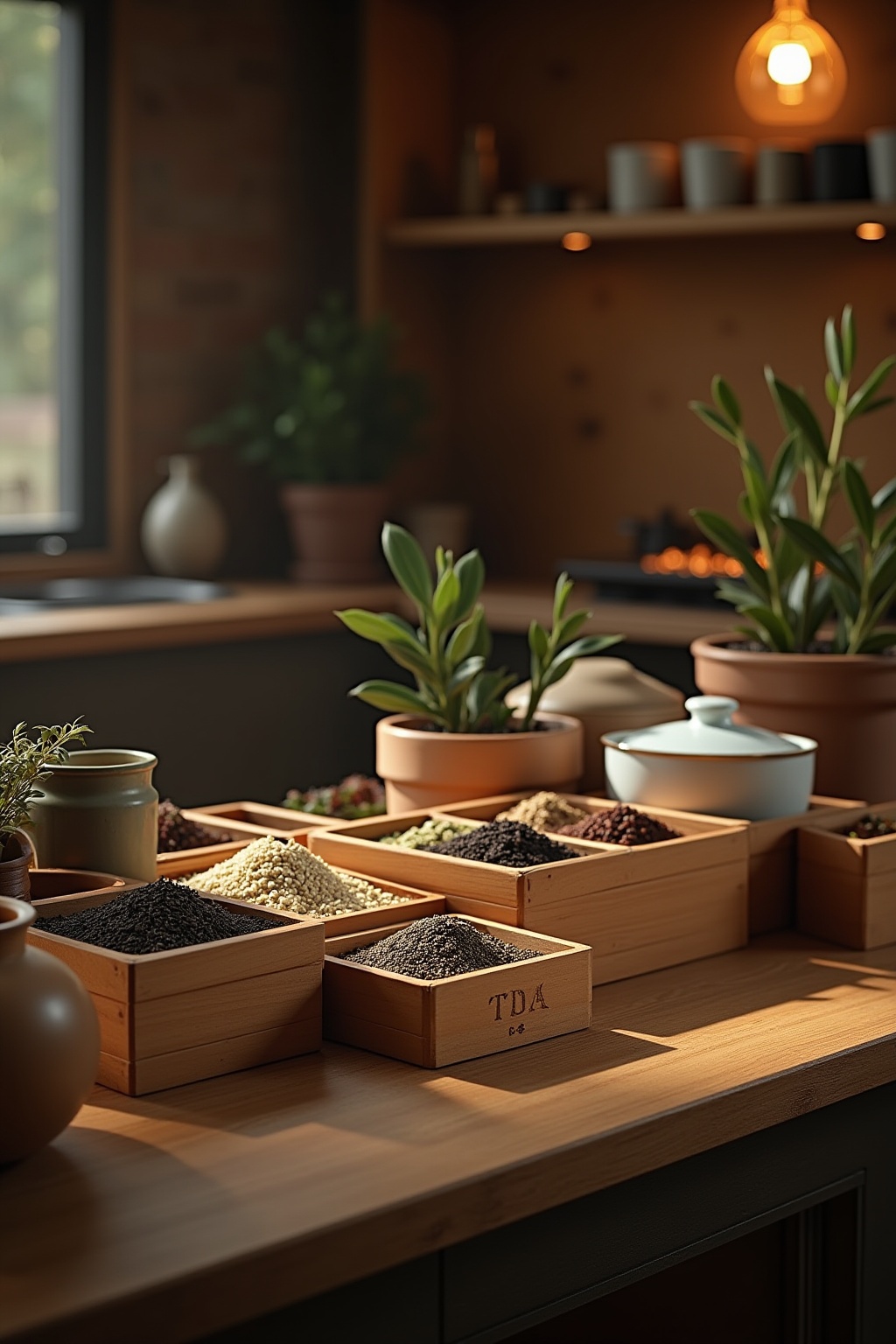 Teestation mit verschiedenen Boxen Ideen