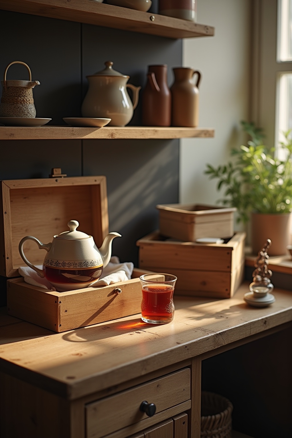 Teestation mit verschiedenen Boxen Ideen