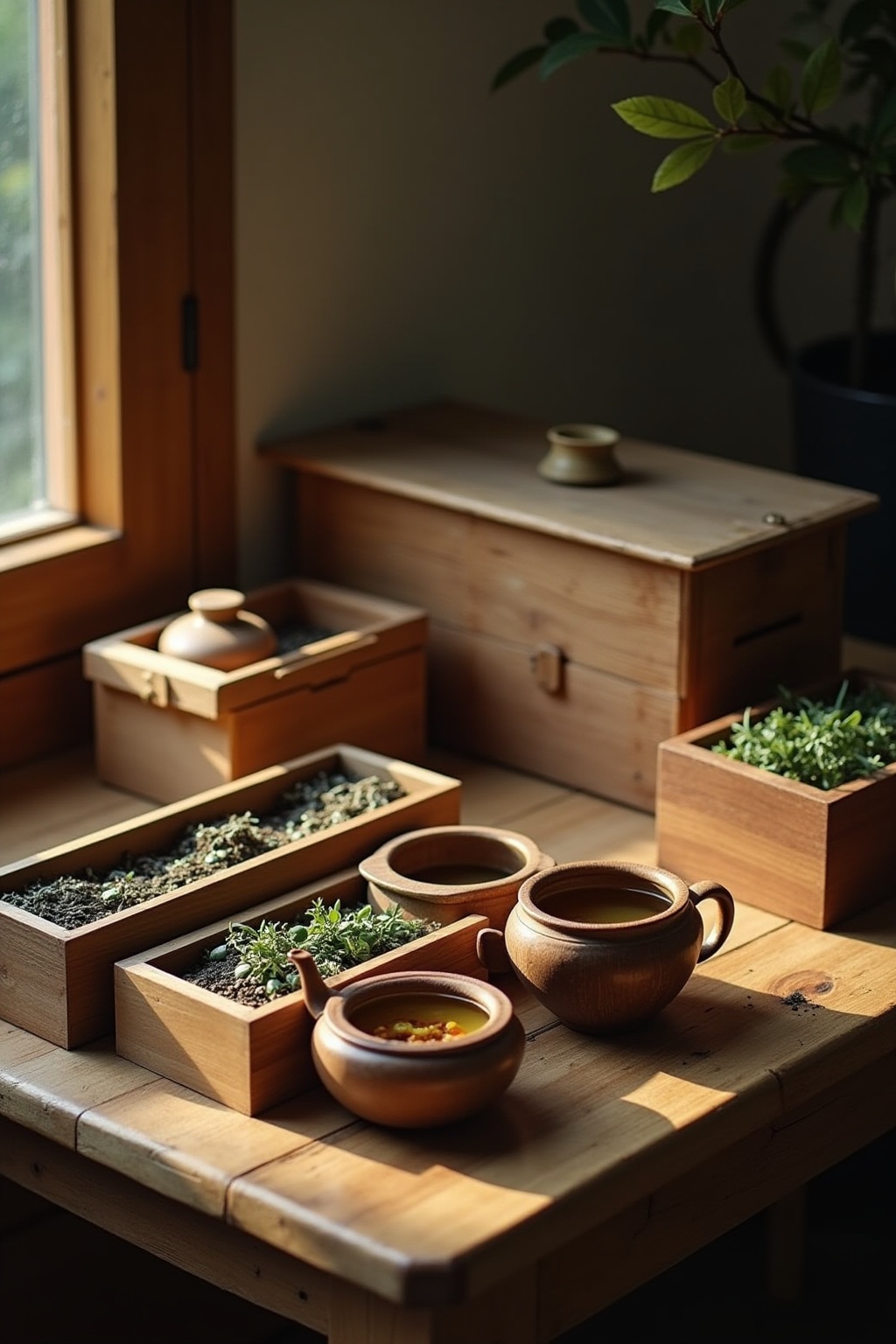 Teestation mit verschiedenen Boxen Ideen