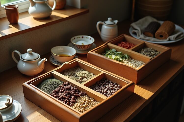 Teestation mit verschiedenen Boxen Ideen