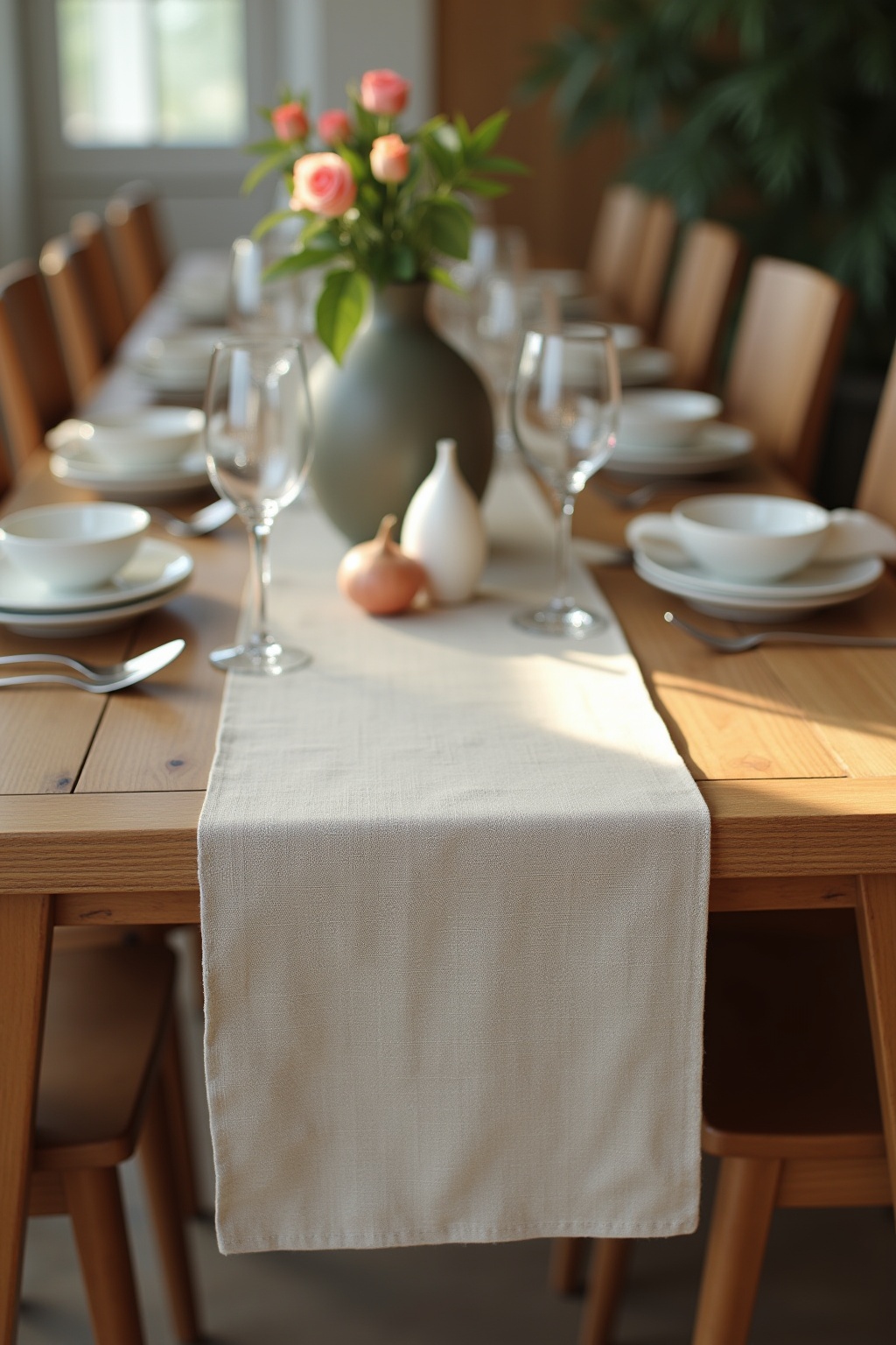 Tischläufer aus grobem Leinen zum Selbernähen