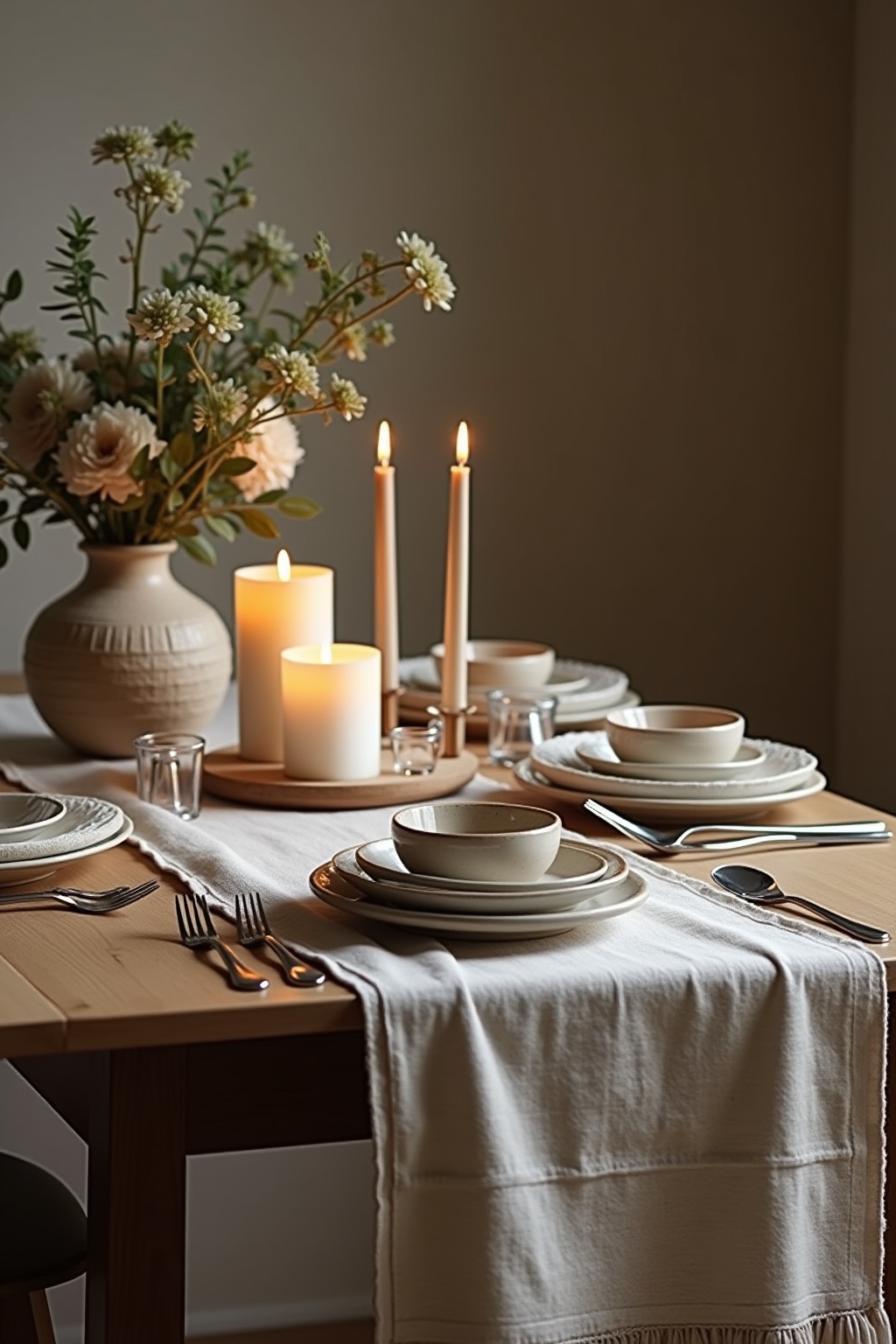 Tischläufer aus grobem Leinen zum Selbernähen