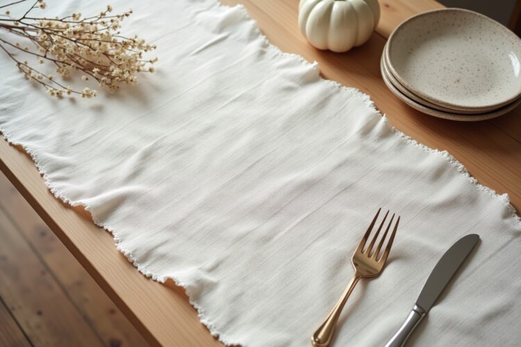 Tischläufer aus grobem Leinen zum Selbernähen