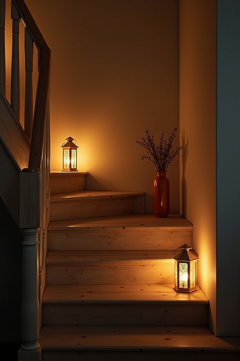 8 Treppenstufen-Deko mit Windlichtern Ideen