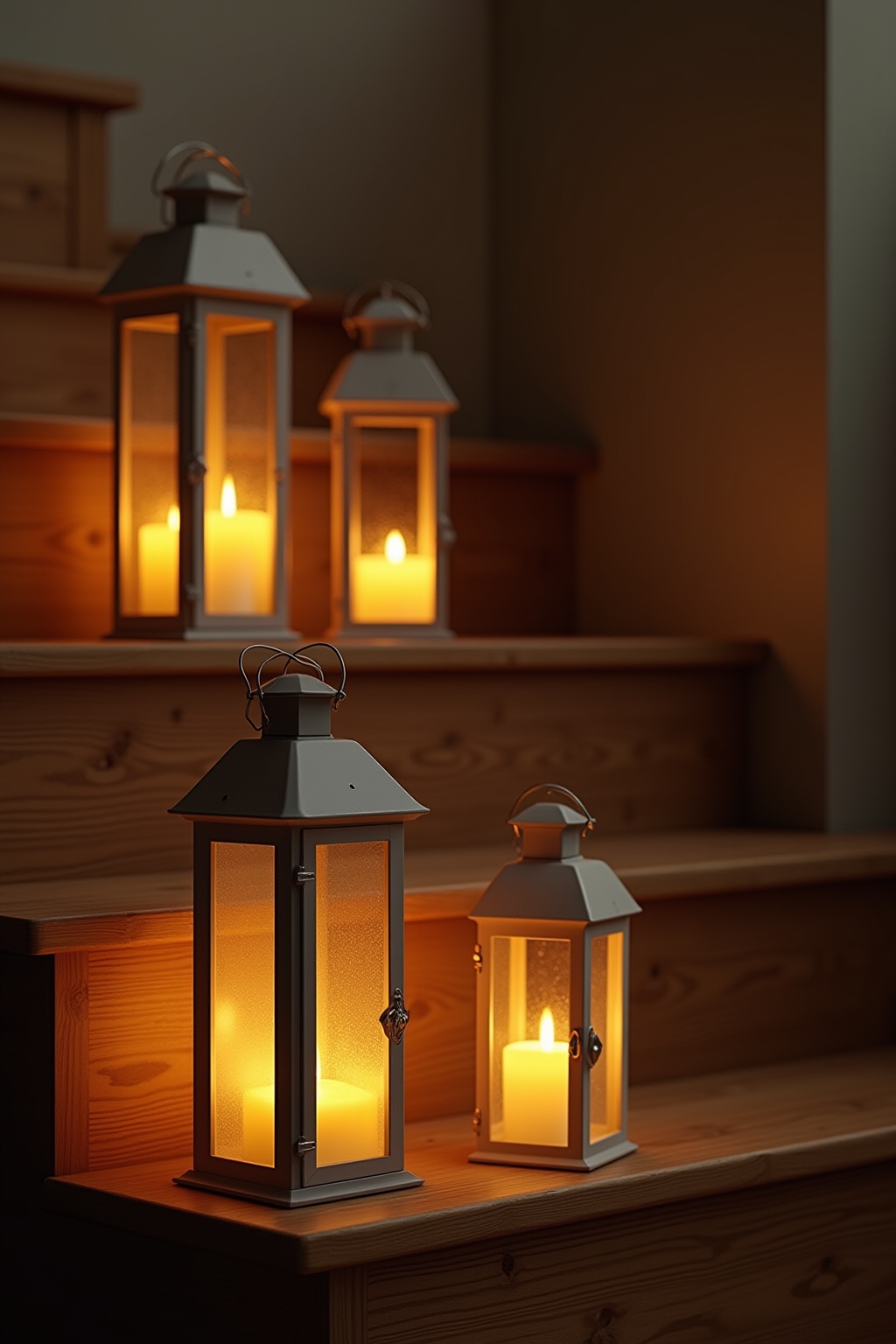 8 Treppenstufen-Deko mit Windlichtern Ideen