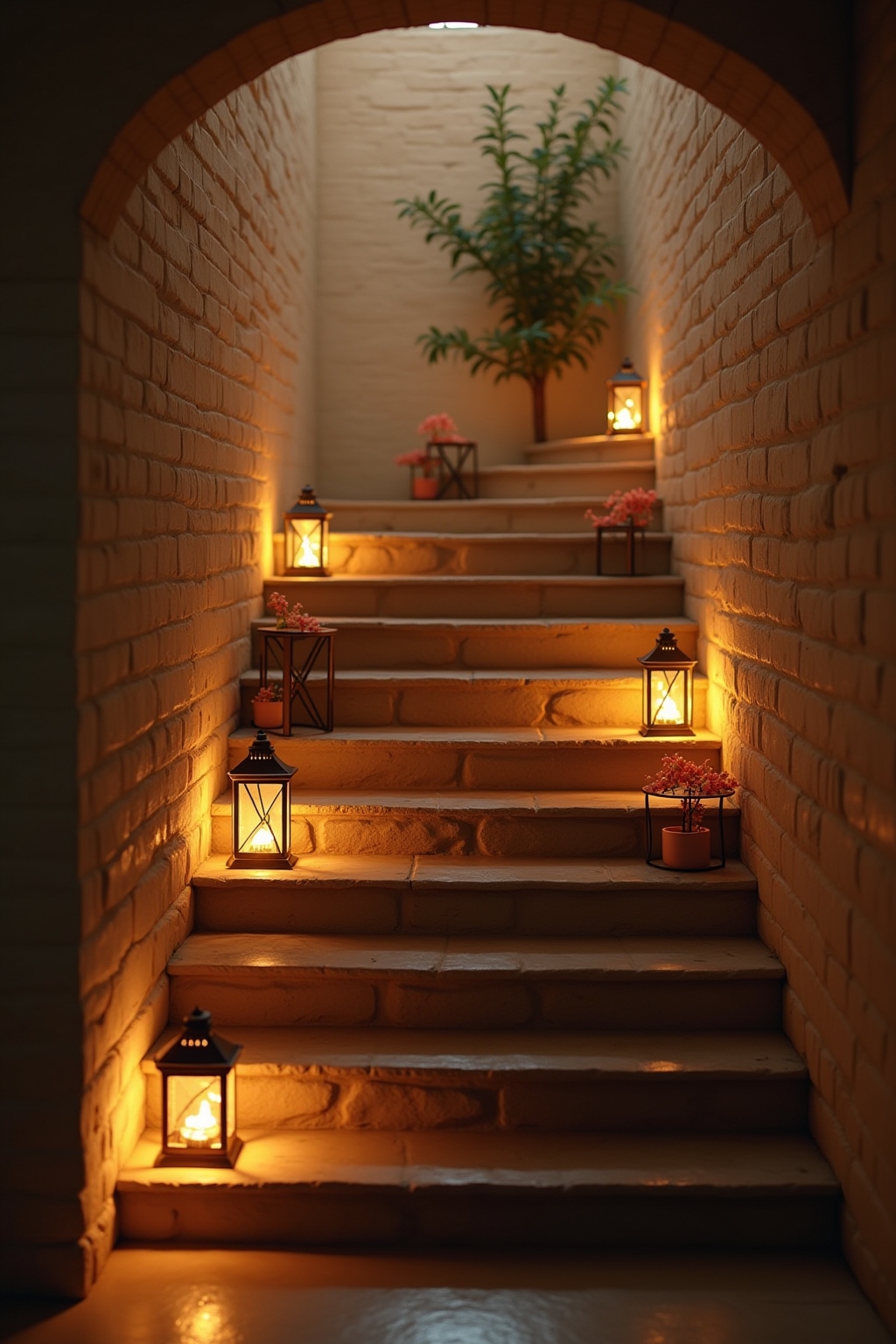 8 Treppenstufen-Deko mit Windlichtern Ideen