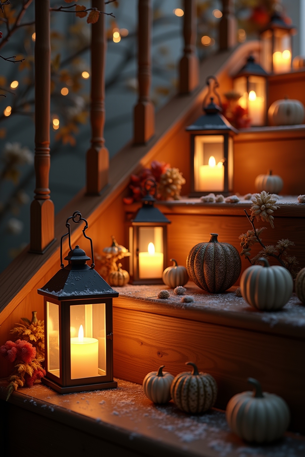 8 Treppenstufen-Deko mit Windlichtern Ideen