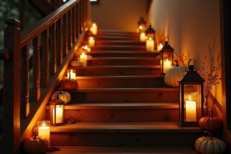 8 Treppenstufen-Deko mit Windlichtern Ideen