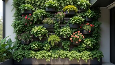 Vertikaler Garten aus Pflanztaschen-Titel