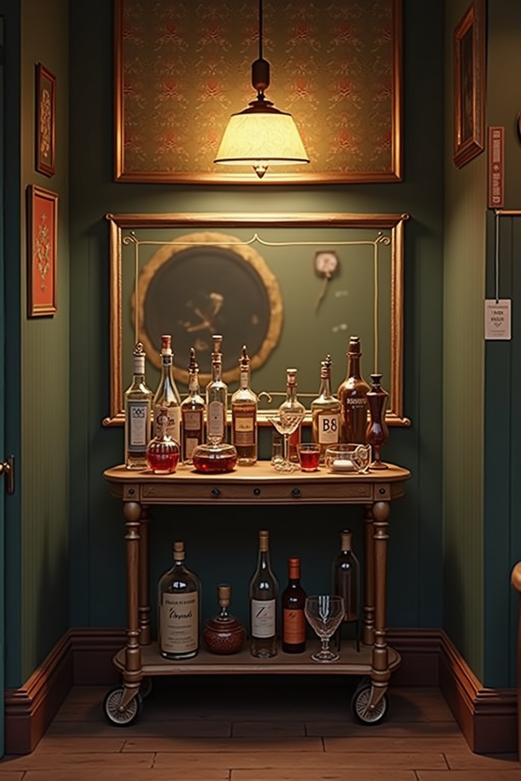 Vintage-Servierwagen als Minibar Ideen