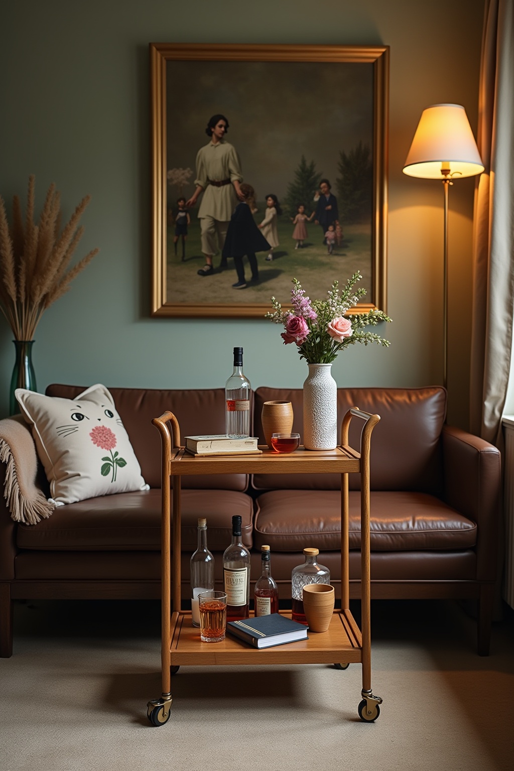 Vintage-Servierwagen als Minibar Ideen