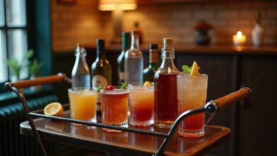 Vintage-Servierwagen als Minibar-Titel