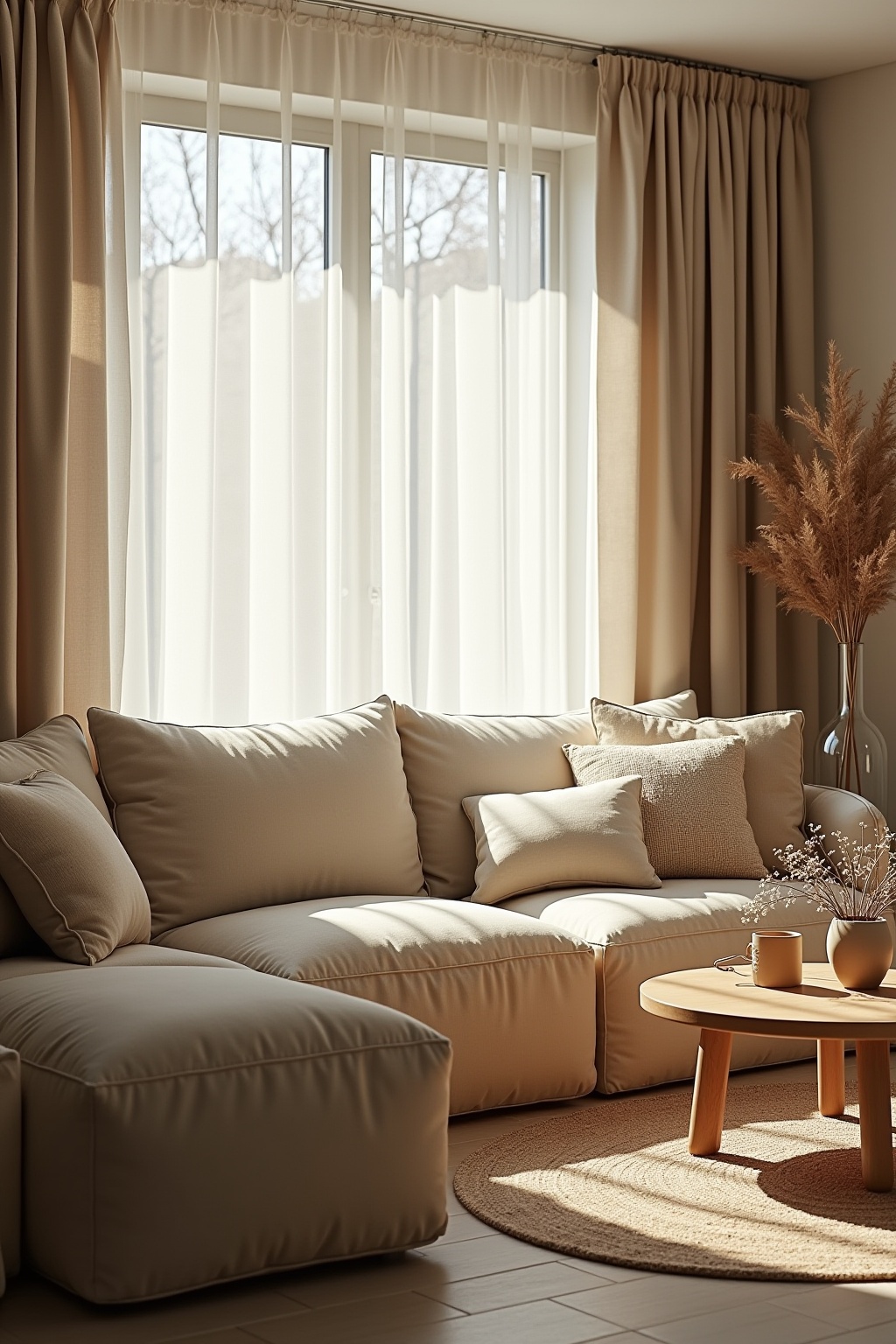 8 Vorhänge aus Leinen in Naturtönen