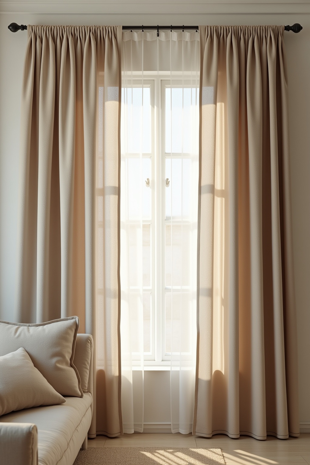 8 Vorhänge aus Leinen in Naturtönen