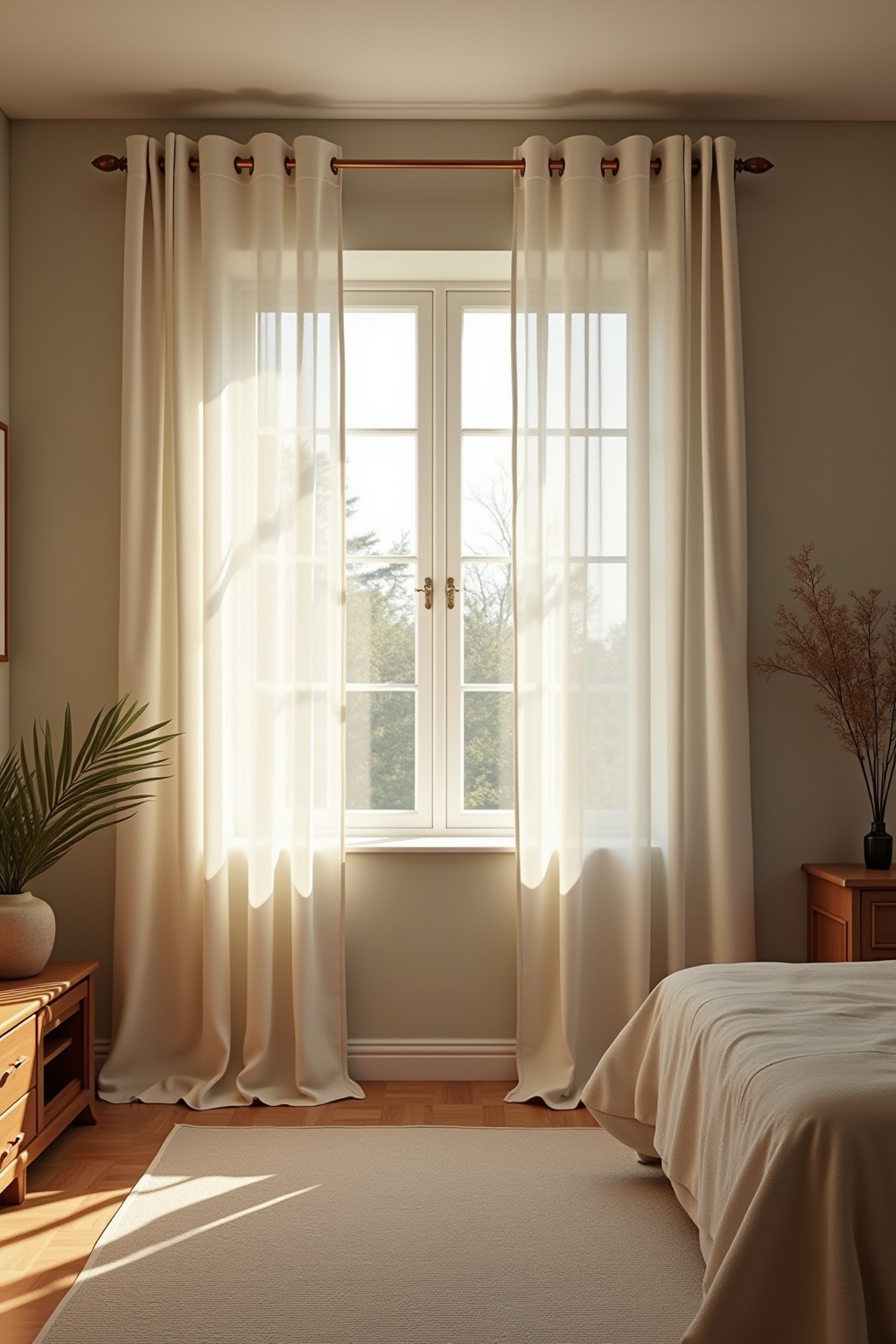 8 Vorhänge aus Leinen in Naturtönen