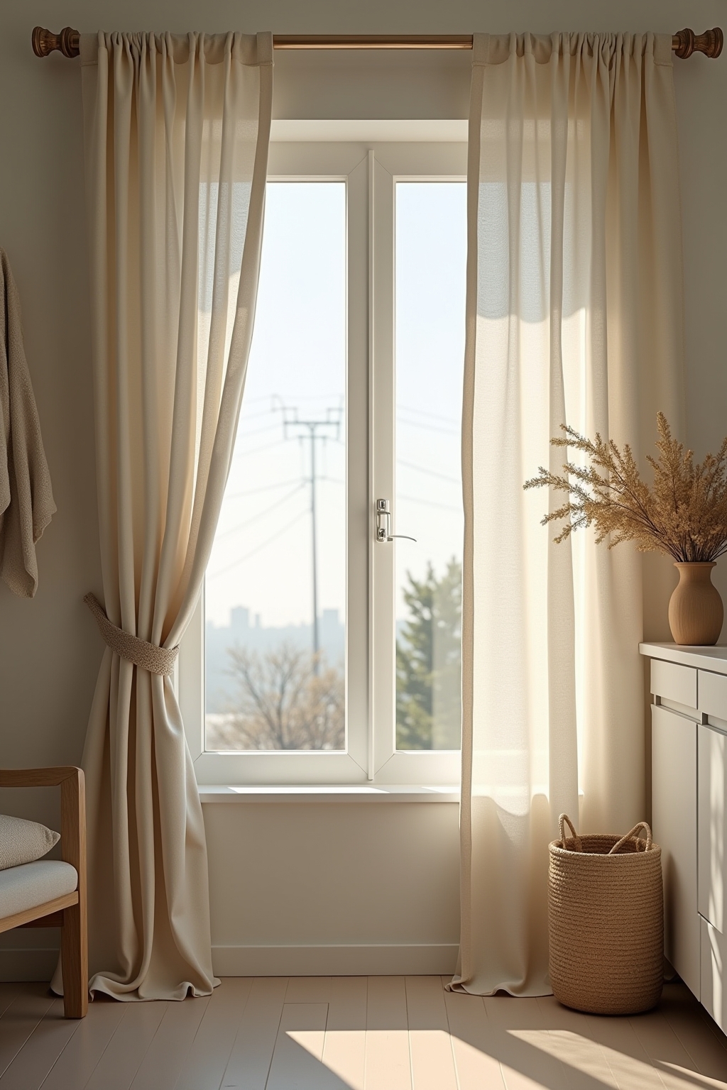 8 Vorhänge aus Leinen in Naturtönen