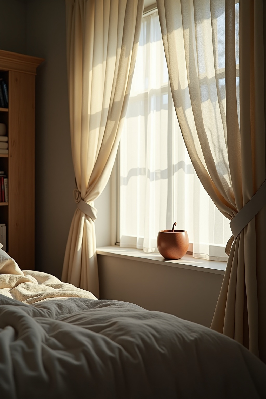 Vorhänge aus Leinen in Naturtönen