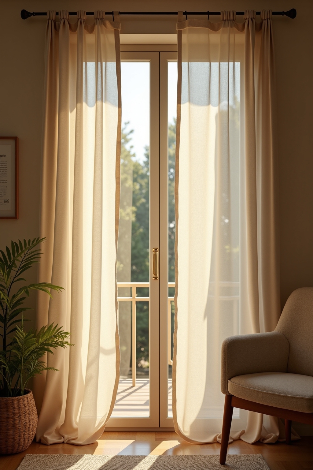 8 Vorhänge aus Leinen in Naturtönen