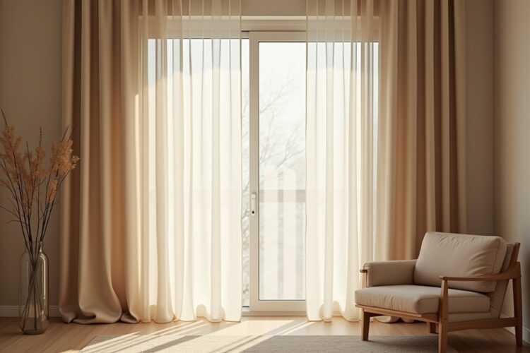 8 Vorhänge aus Leinen in Naturtönen