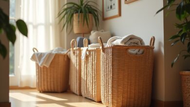 Wäschekorb aus Bambus-Titel