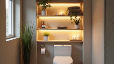 Wandregal über der Toilette-Titel