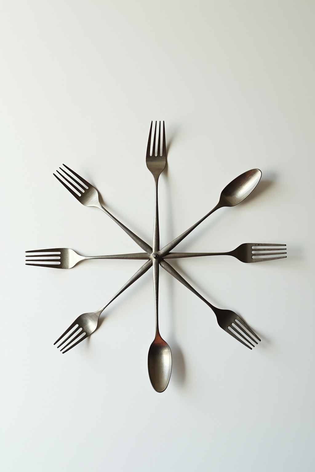 Wanduhr aus Besteck-Elementen selber machen