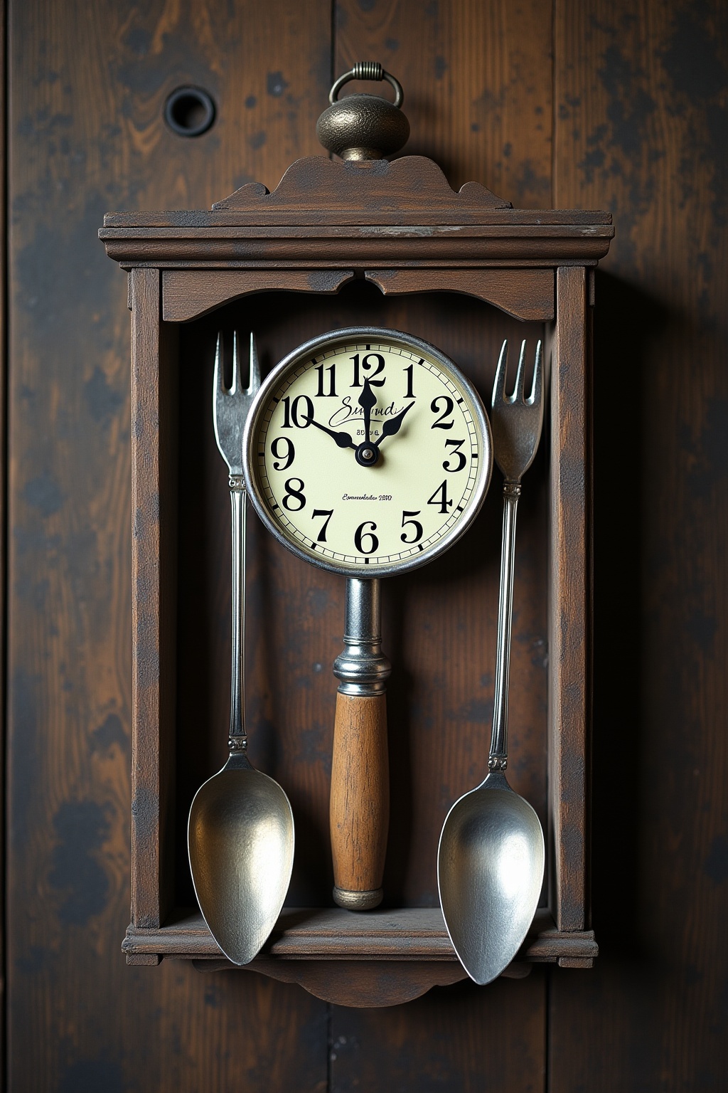 Wanduhr aus Besteck-Elementen selber machen