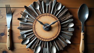 Wanduhr aus Besteck-Elementen-Titel