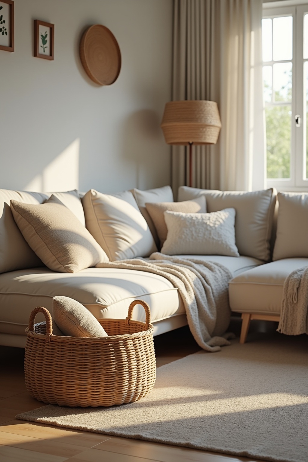 Weidenkörbe für zusätzliche Kissen Ideen