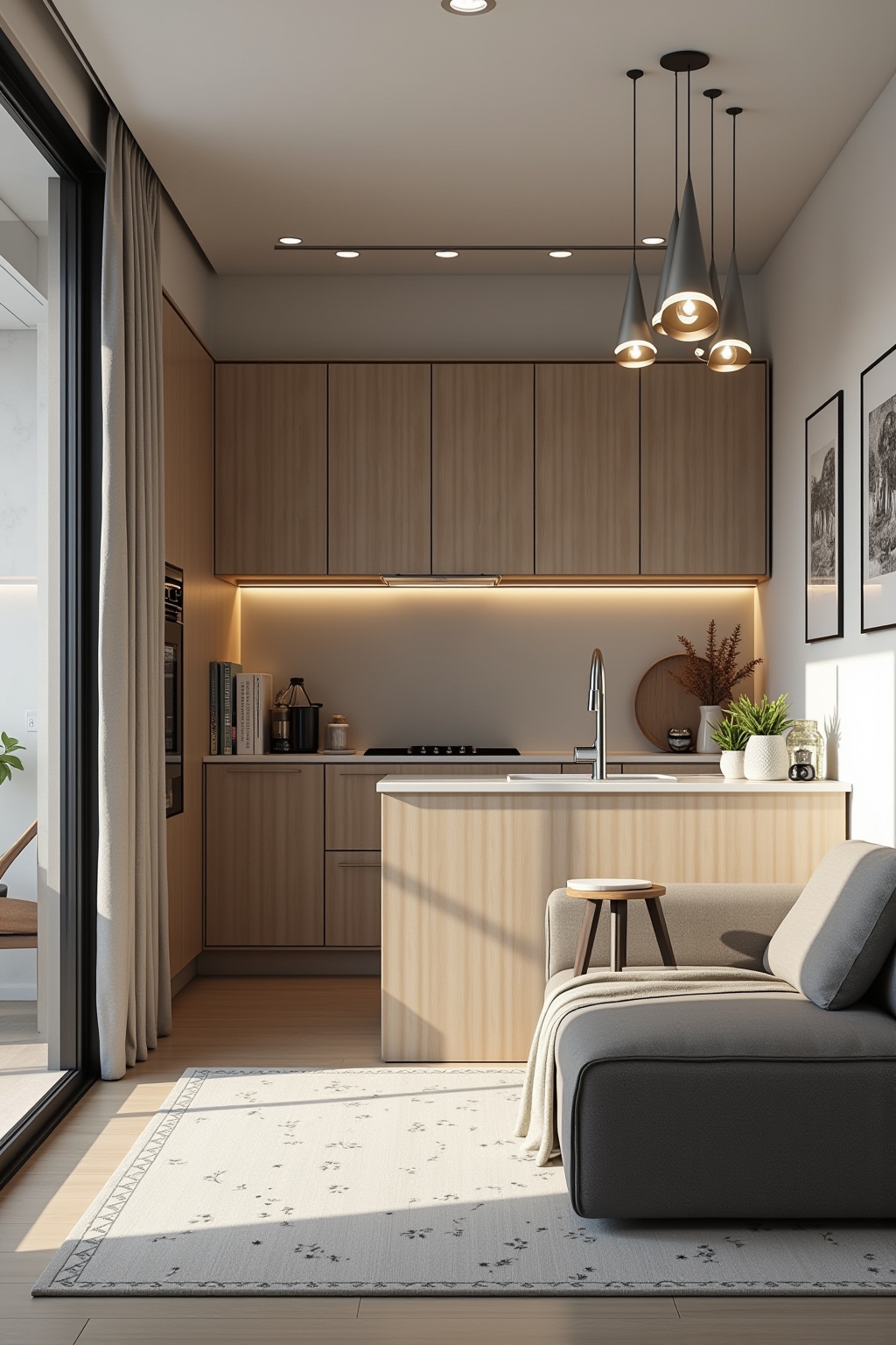 8 Tipps: Kleines Wohnzimmer mit offener Küche einrichten