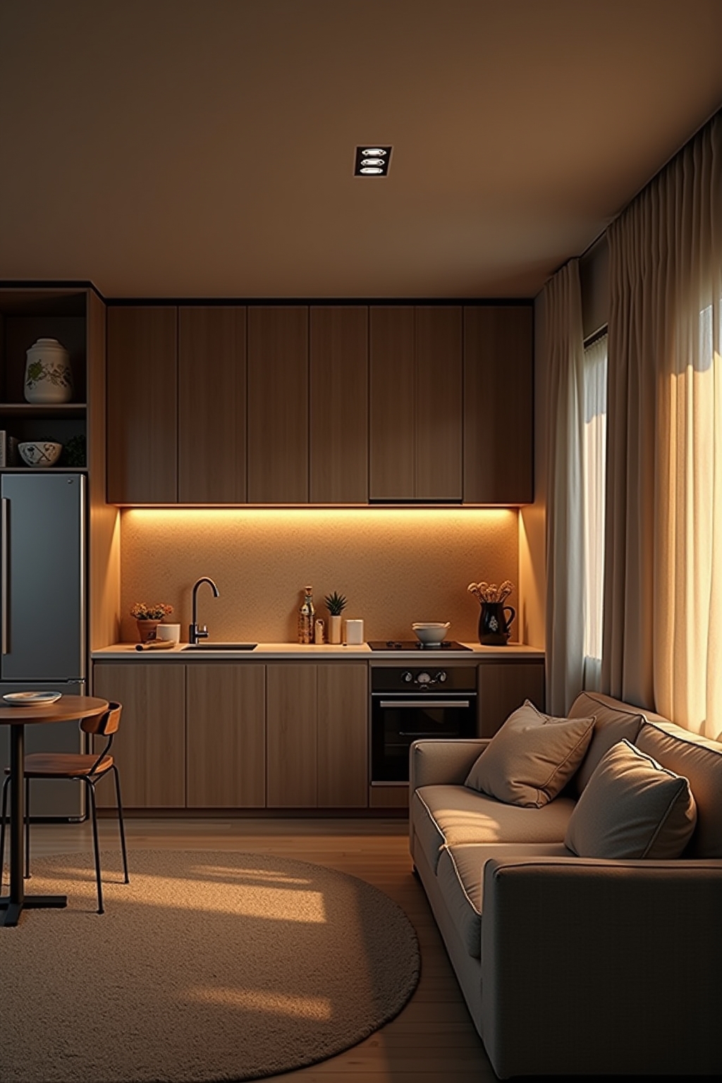 8 Tipps: Kleines Wohnzimmer mit offener Küche einrichten