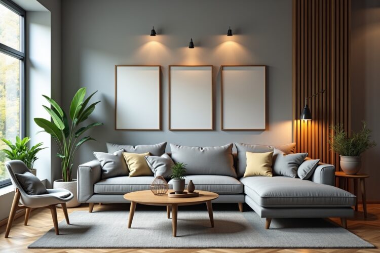 8 Tipps: Wohnzimmer mit grauer Couch einrichten